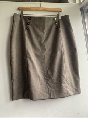 Le Chateau Tailored High-Waist Pencil Skirt - Brown